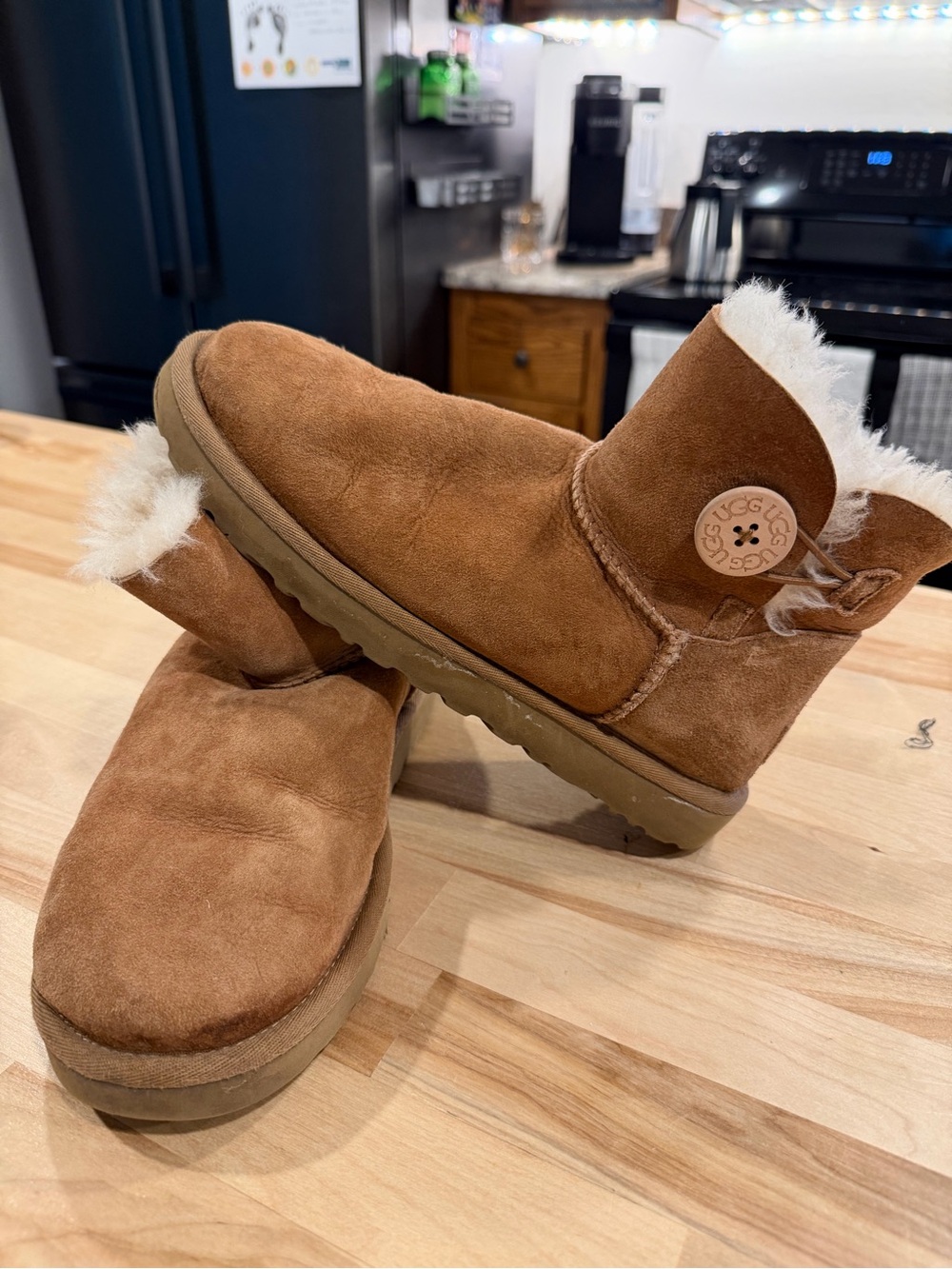 UGG Classic Mini Button Boots in Chestnut